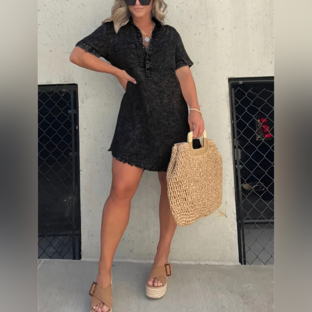 WOMEN'S WASHED SHIRT DRESS